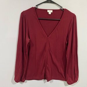 J Crew Long Sleeve V Neck blouse